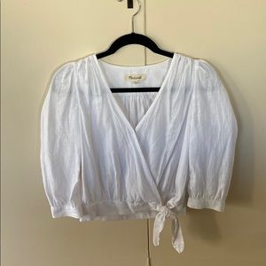 Madewell white long sleeve top